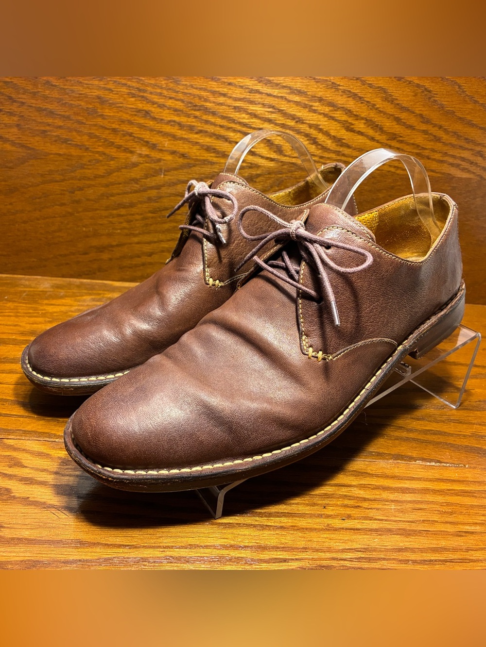 Cole Haan Contrast Stitch Derby Shoes Brown Leather Men’s Size 11